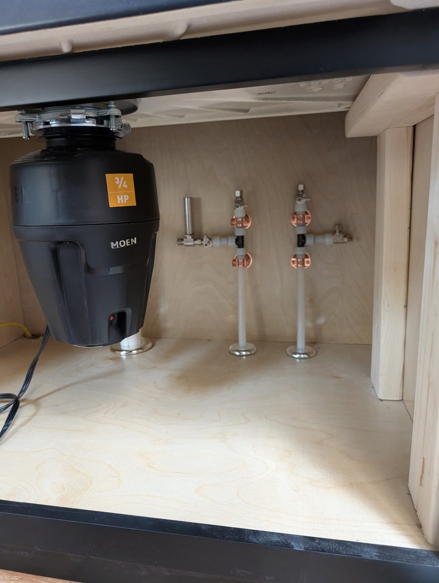 Emergency under-sink fixture and disposal installation